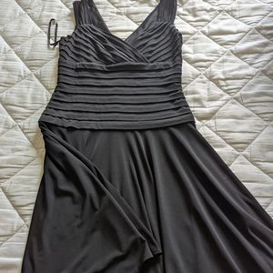 Black pleated cocktail dress